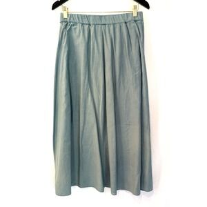 Pure‎ Jill J Jill Silk Blend S Maxi Skirt Boho Elastic Blue Cottagecore Romantic